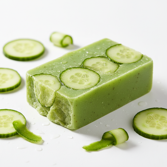 handmade soap cucumber bar for hydrate the skin