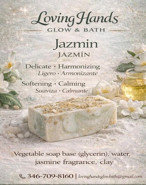 Loving Hands Glow & Bath | Homemade soap bar - Jasmine | Jabón casero en barra - Jazmín